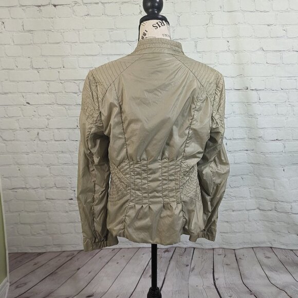 ELIE TAHARI tan lightweight windbreaker jacket 10 - Picture 2 of 10